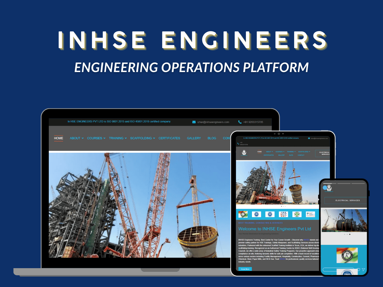 INHSE Engineers custom CRM and invoice management system automation dashboard.